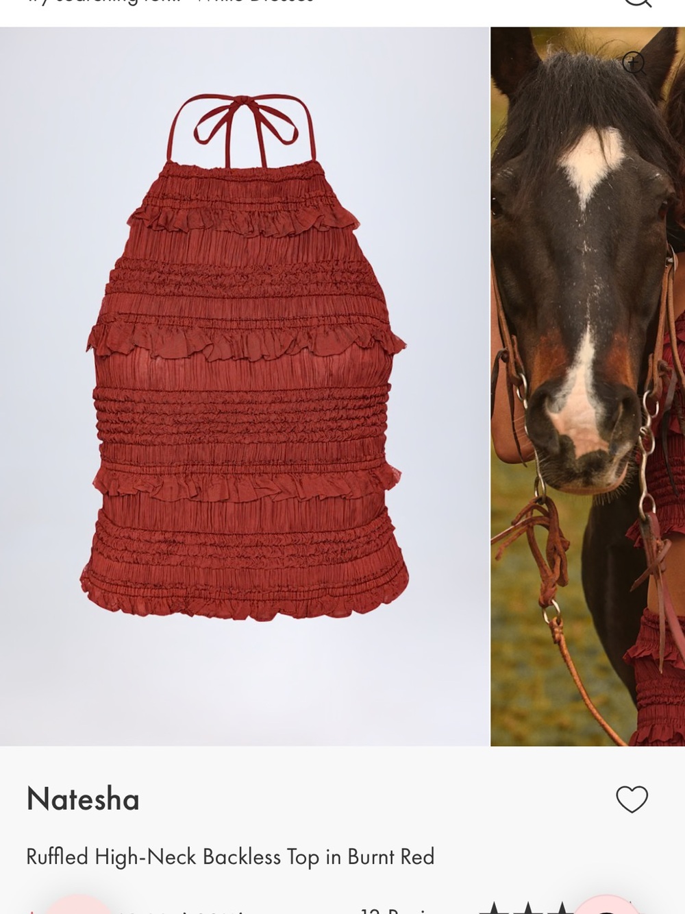 Oh Polly Ruffled Halter & Skirt Set in Burnt Red - never worn size 4 top, 6 bott - Picture 2 of 5